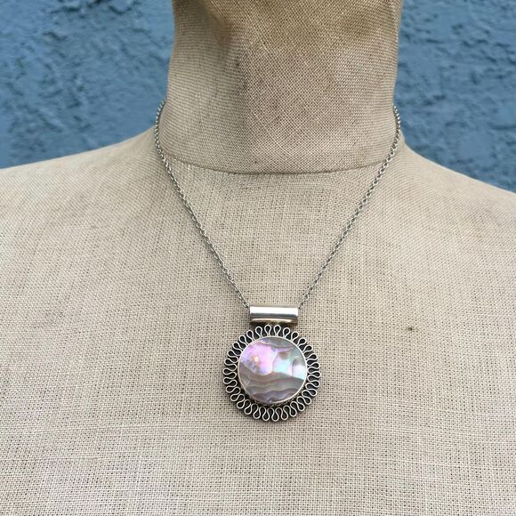 Vintage Abalone Pendant by Mark Wasserman Samara Jewelry - Picture 5 of 7